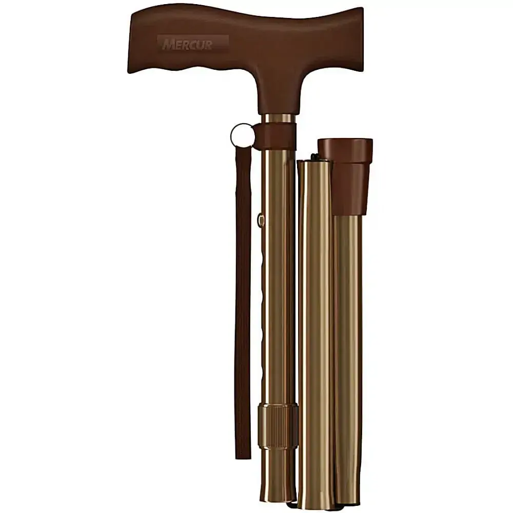 Bengala De Alumínio Tipo T Dobrável - Bronze - Bc 1530-Bz - Mercur