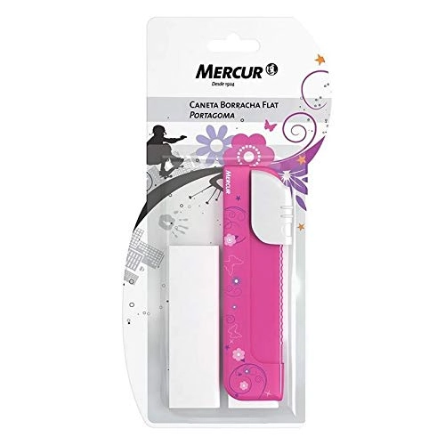 Borracha/caneta Mercur Flat Rosa Sm Un