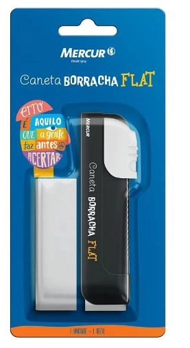 Borracha/caneta Mercur Flat Preta Sm Un
