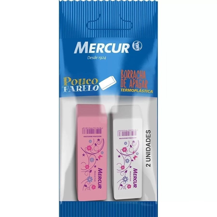 Borracha Rosa E Branca Tr Decorada Mercur 2 Unidades