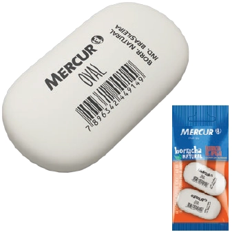 Borracha Esc.mercur Oval Branca 2/1un