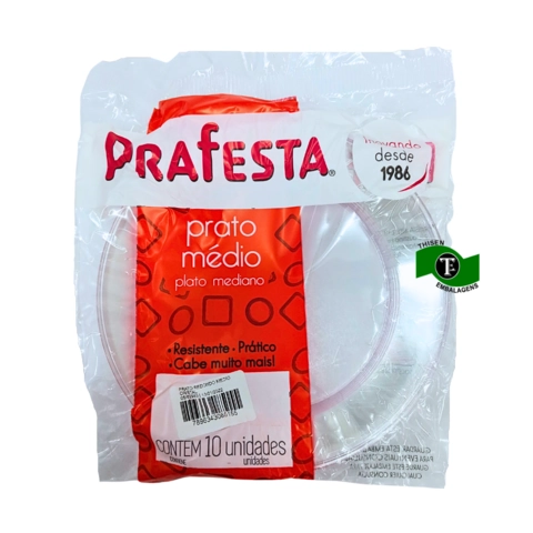 Prato Redondo Quality Line 15cm Prafesta Branco C/100x10