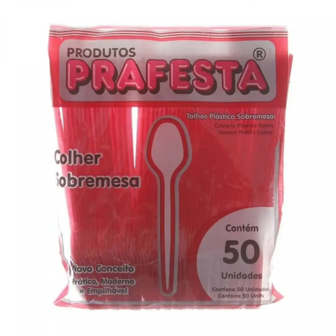Colher Sobrem Prafesta Vermelha 50u