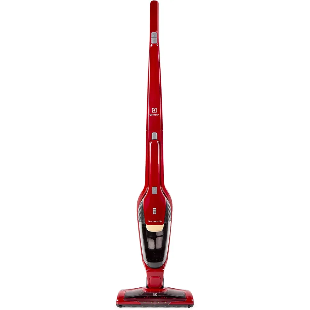 Aspirador De Pó Vertical Electrolux Ergorapido 2 Em 1 Vermelho Luz Led (erg23n) Função Brushrollclean 420ml Bivolt