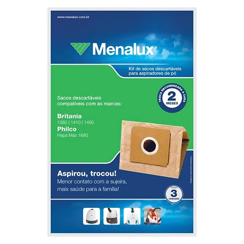 Kit 3 Sacos De Aspirador De Pó Menalux 1.7l Sim02
