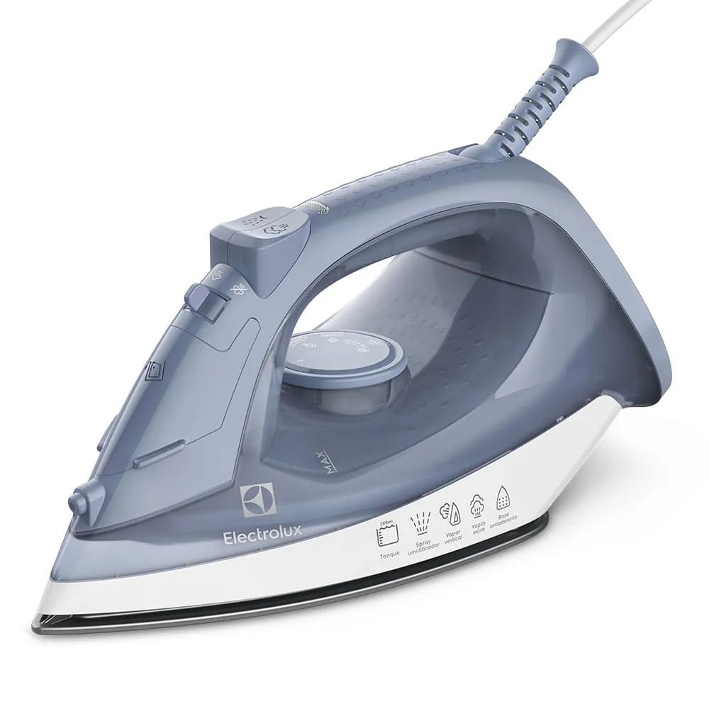 Ferro de Passar Seco e Vapor Electrolux Alumínio Denim Blue ESI10 110V