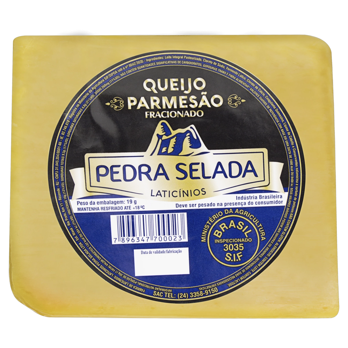 Queijo Parmesão Fracionado Pedra Selada