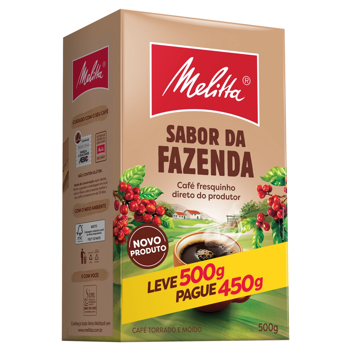 Café Torrado E Moído Melitta Sabor Da Fazenda Caixa Leve 500g Pague 450g