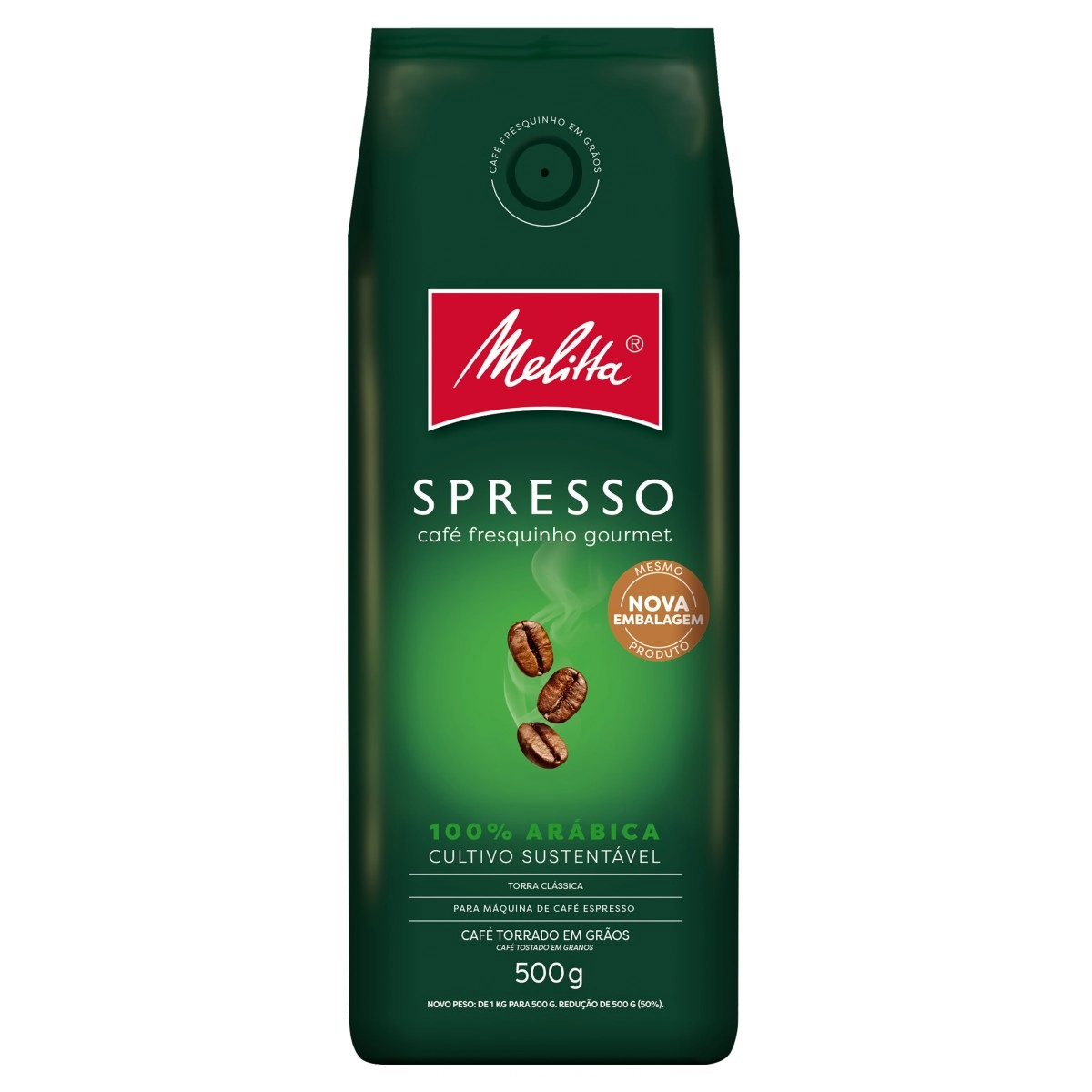 Café Torrado Em Grãos Spresso Melitta Gourmet Pacote 500g