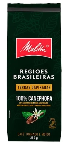 Café Torrado E Moído Terras Capixabas Melitta Regiões Brasileiras Pacote 250g