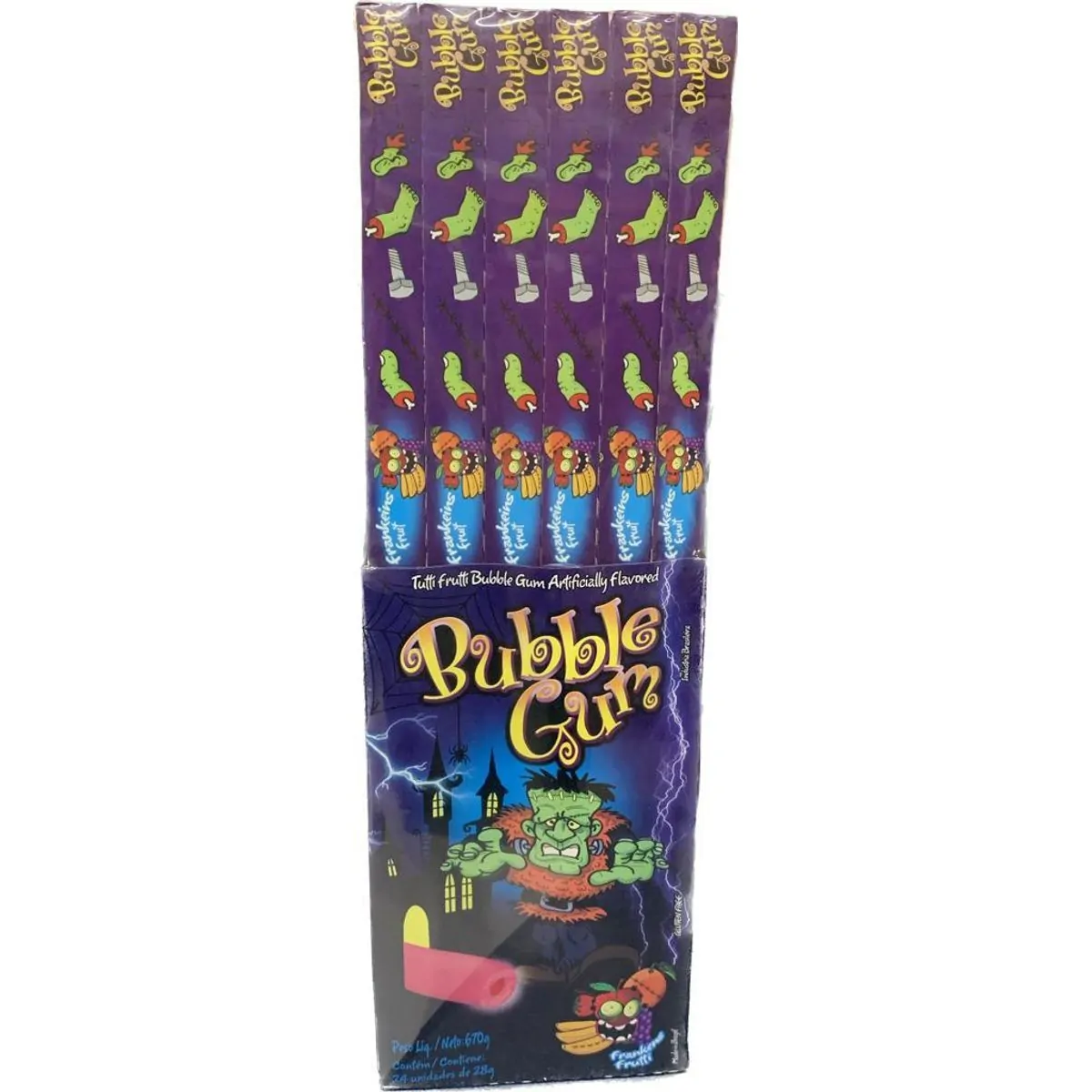 Chiclete de bola sabor tutti-frutti Caixa com 24 unidades 28g - Bubble Gum