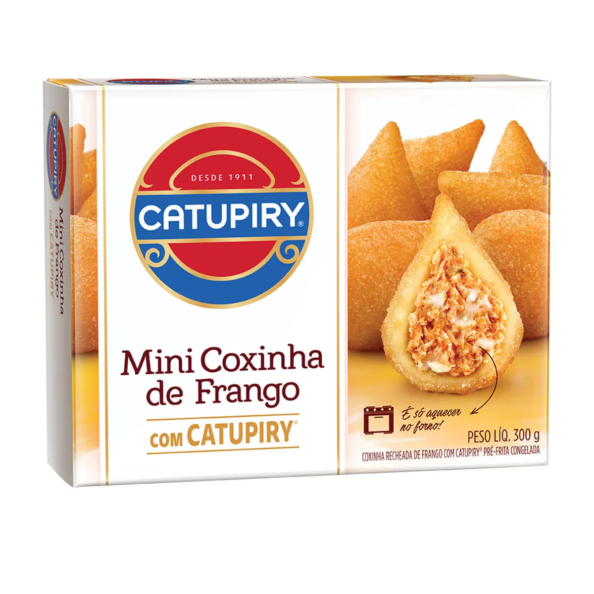 Mini Coxinha Congelada Pré-Frita Frango com CATUPIRY Caixa 300g