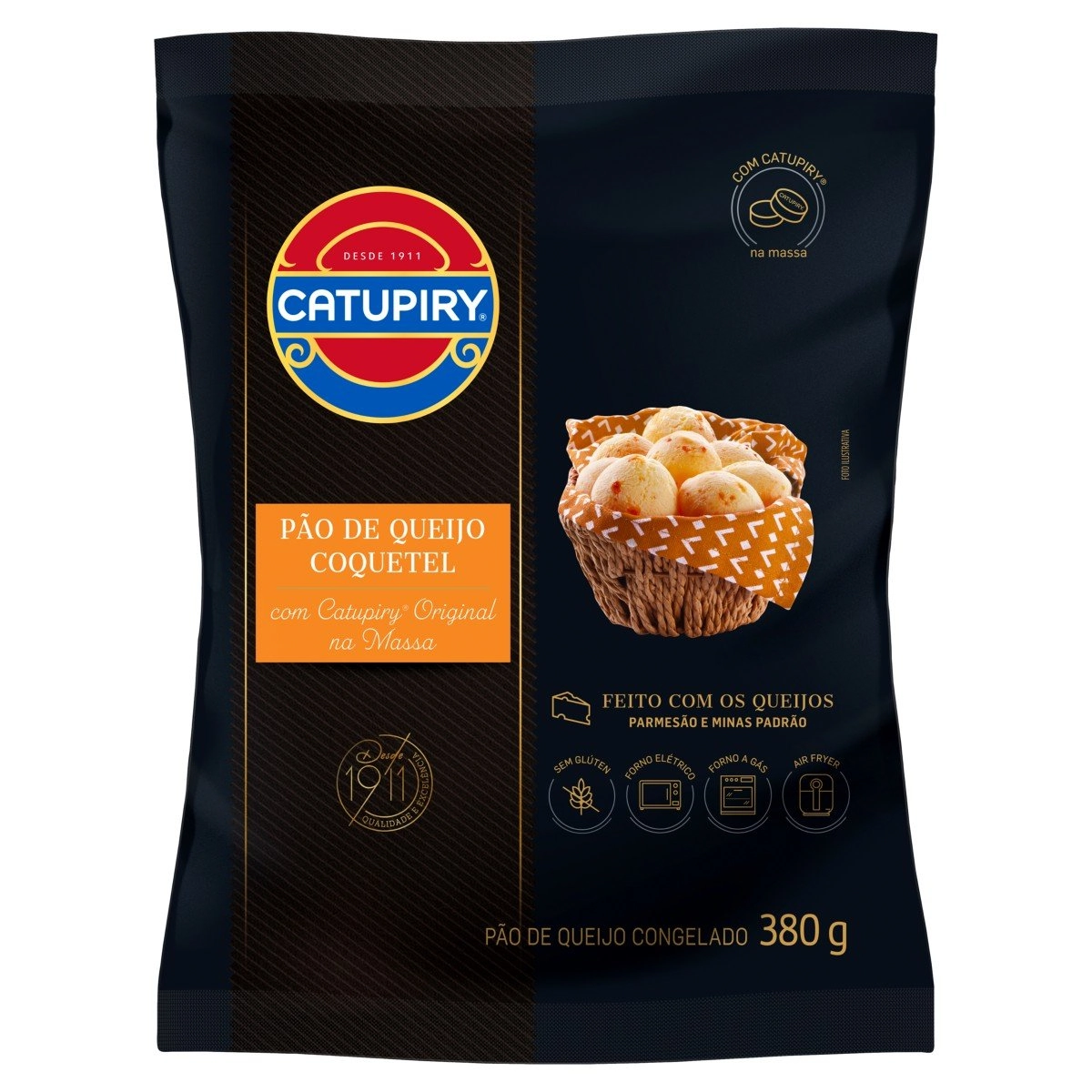 Pão de Queijo Coquetel sem Recheio CATUPIRY Pacote 380g