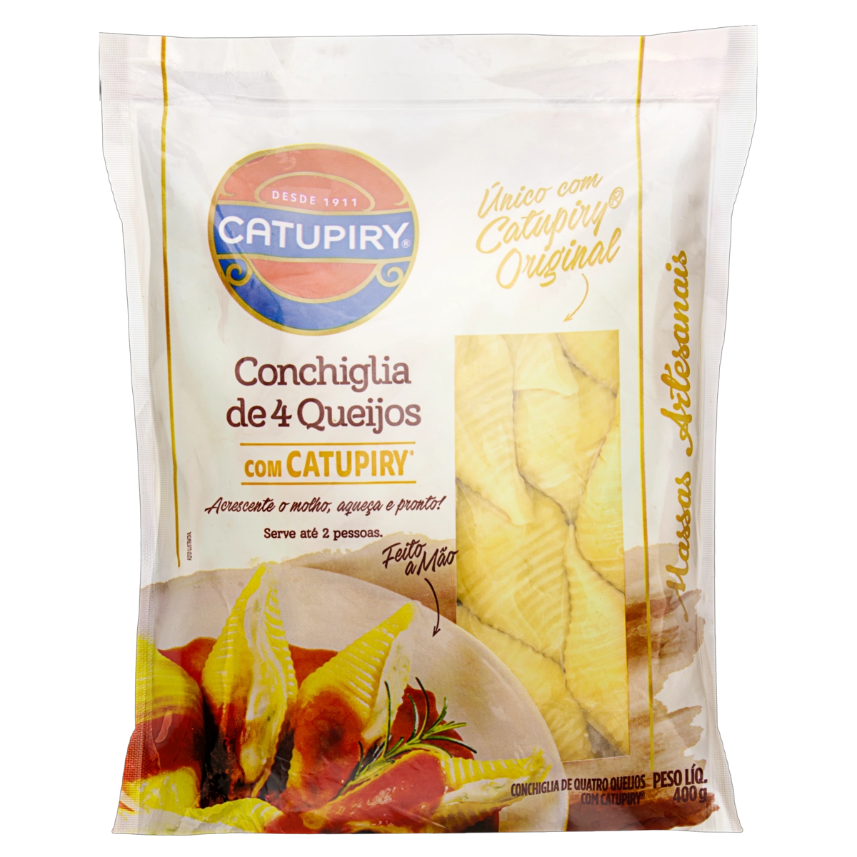Conchiglia 4 Queijos Catupiry Massas Artesanais Pacote 400g