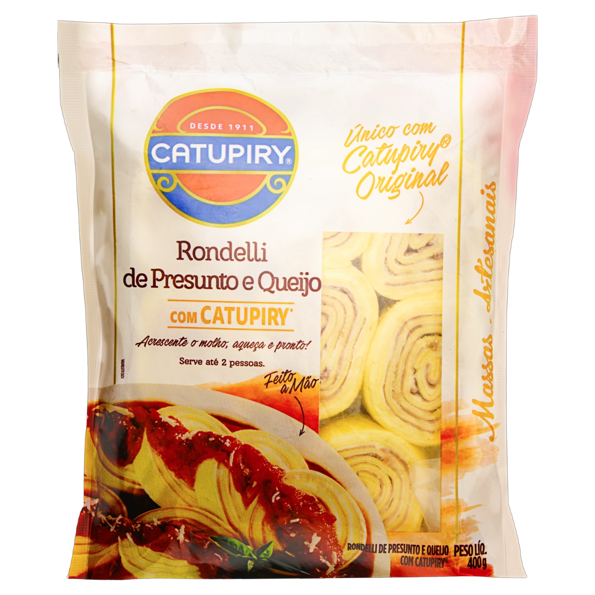 Rondelli Presunto E Queijo Catupiry Massas Artesanais Pacote 400g