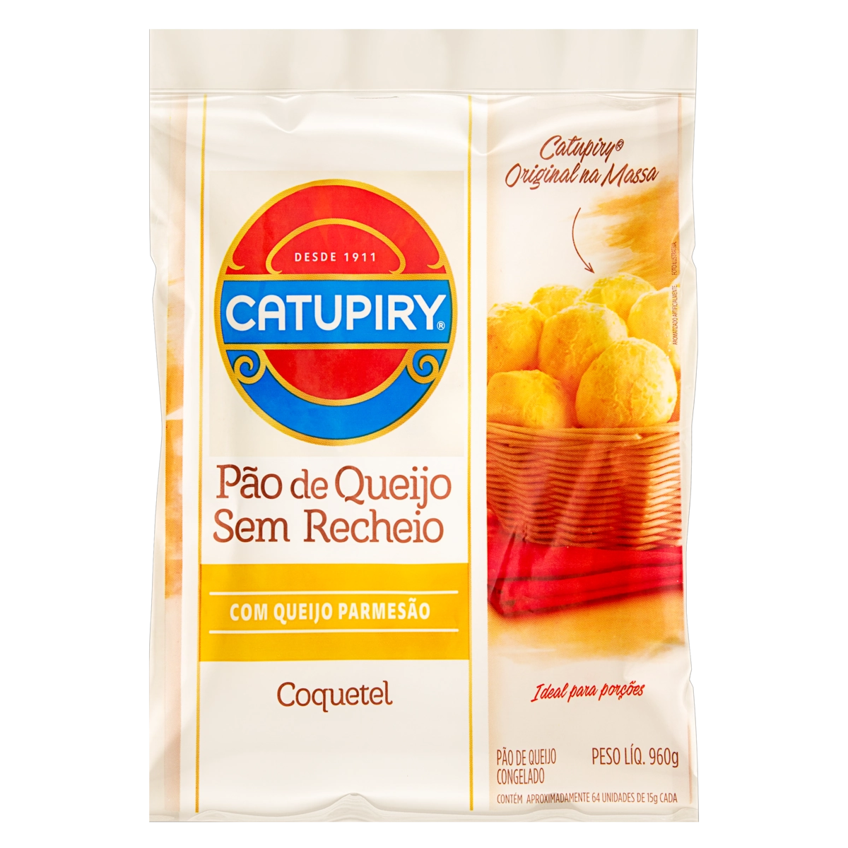 Pão De Queijo Congelado Coquetel Queijo Parmesão Catupiry Pacote 960g
