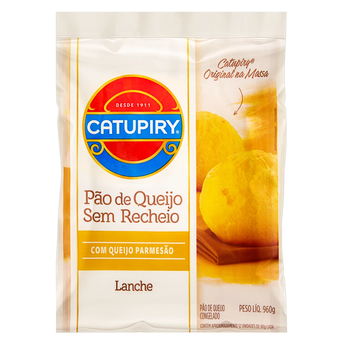 Pão De Queijo Congelado Lanche Queijo Parmesão Catupiry Pacote 960g