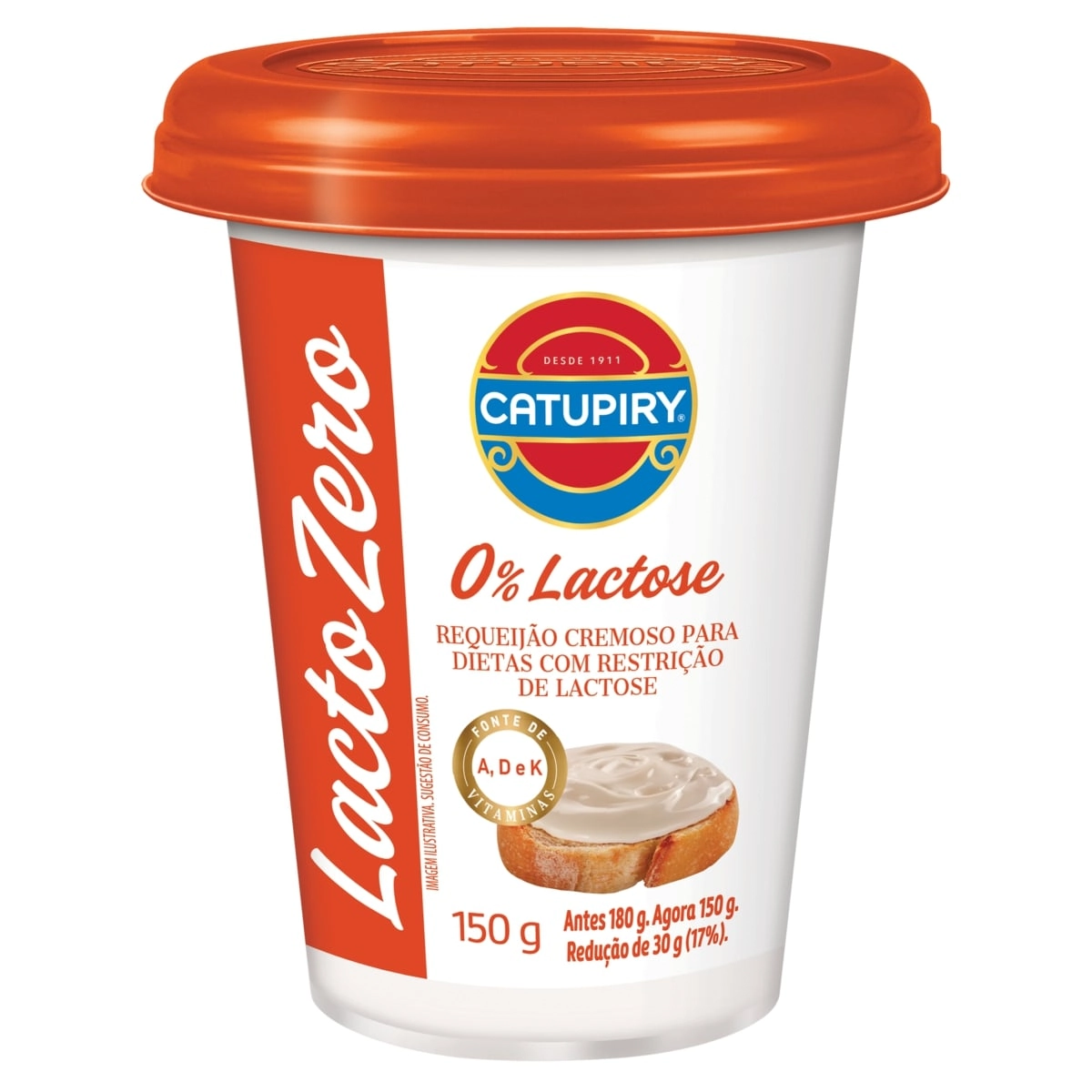 Requeijão Cremoso Zero Lactose Catupiry Copo 150g