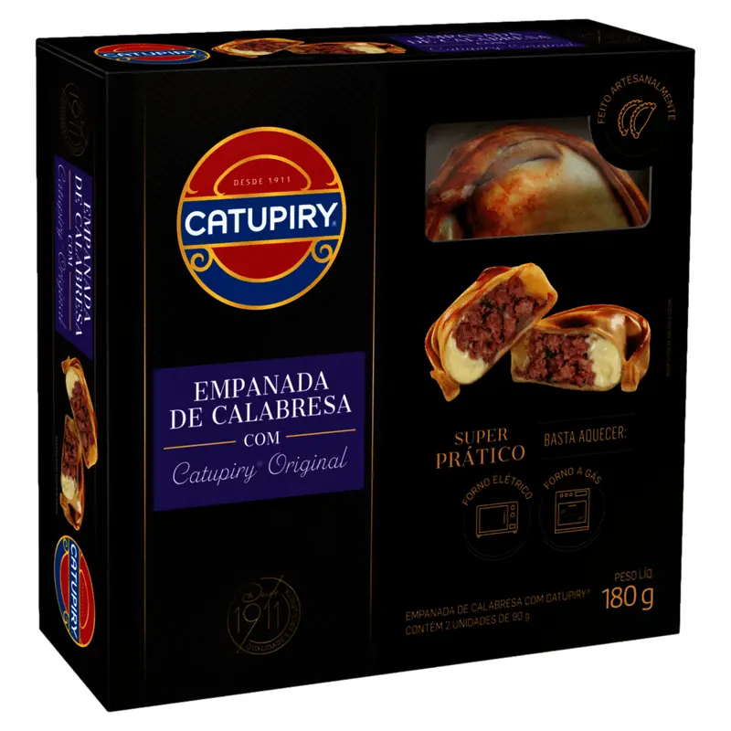 Empanada de Calabresa com Catupiry Original Congelada Caixa com 2 Unidades 180g
