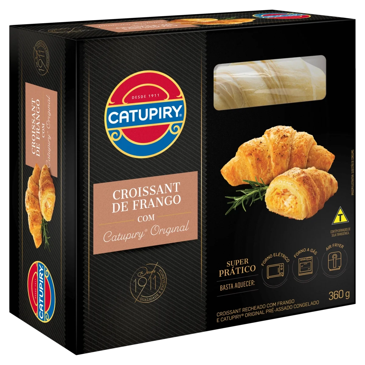Croissant Congelado Pré Assado Recheio Frango Com Catupiry Original Caixa 360g
