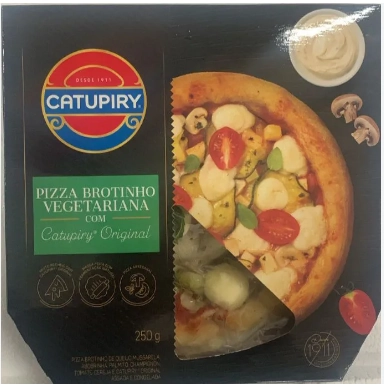 Pizza Artesanal Brotinho Vegetariana Com Catupiry Original Caixa 250g
