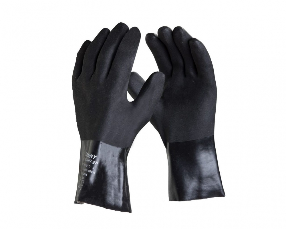 Luva Petronit Pvc Forrada Preta 45cm Xg