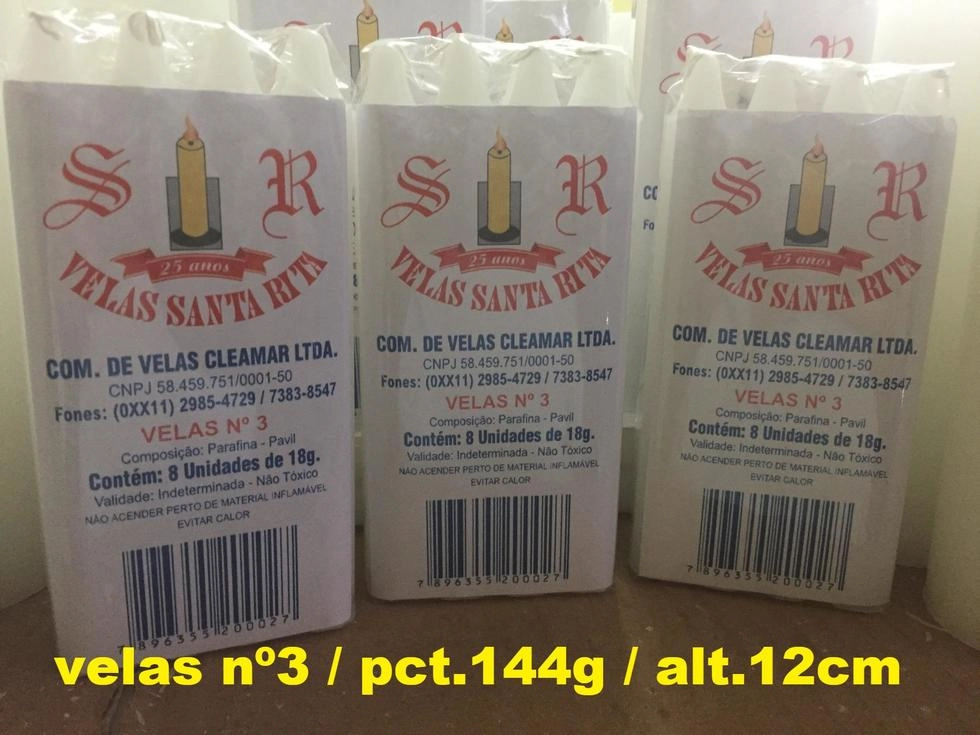 Velas Santa Rita N?3 C/8u