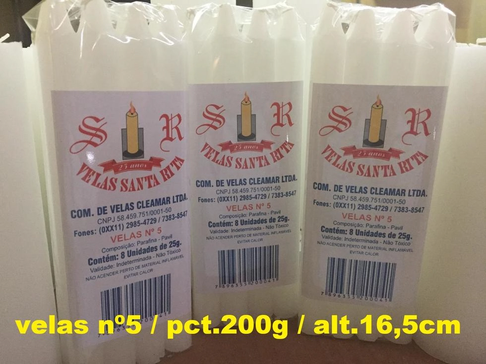 Velas Santa Rita N?5 C/8u 200gr
