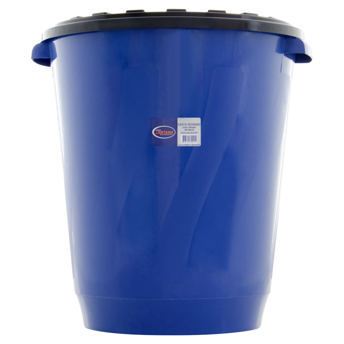 Cesto Fechado Com Tampa Azul 30l Plásticos Santana
