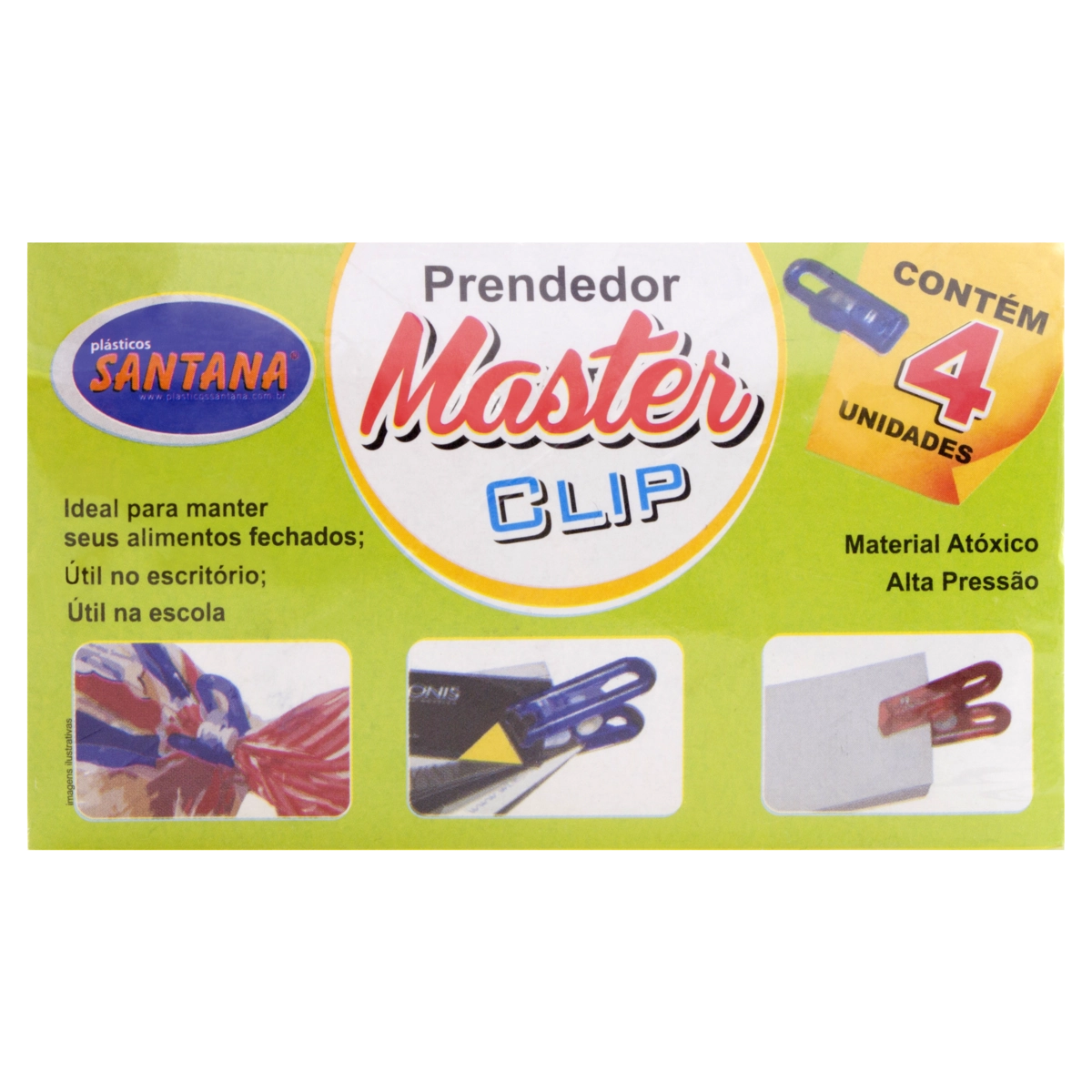 Prendedor Multiuso Master Clip Plásticos Santana 4 Unidades