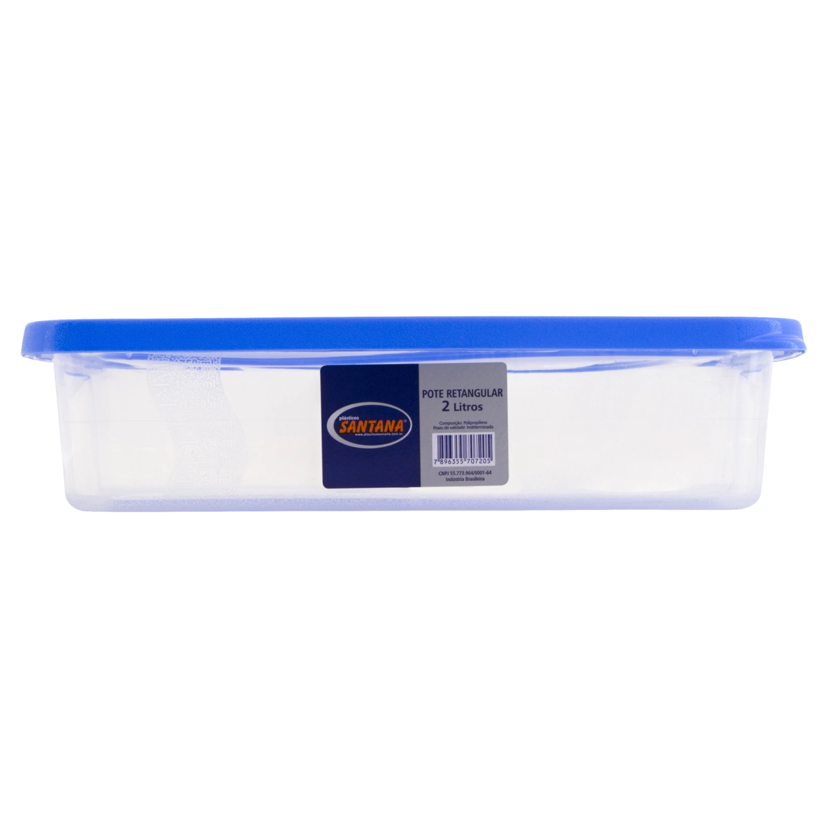 Pote Plástico Azul Retangular 2l Plásticos Santana