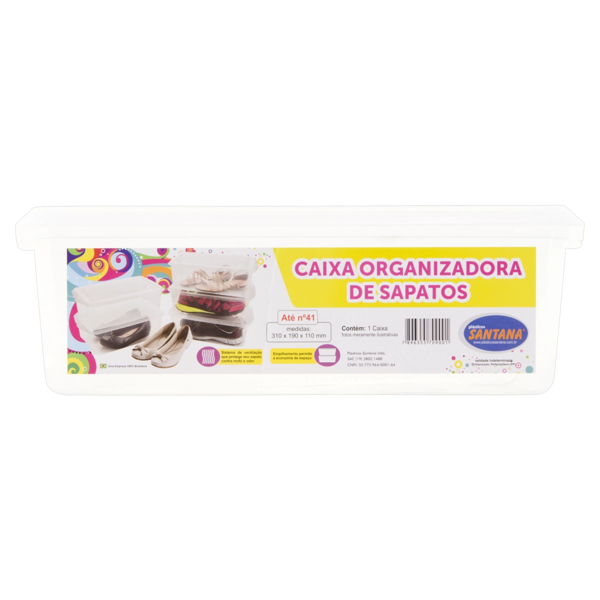Caixa Organizadora Para Sapatos Plásticos Santana