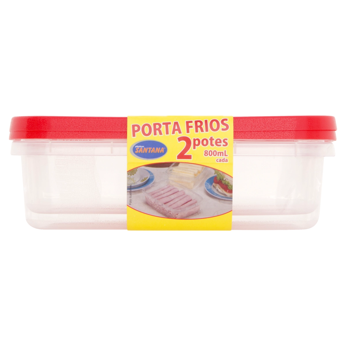 Porta Frios Plástico Vermelho 800ml Plásticos Santana 2 Unidades