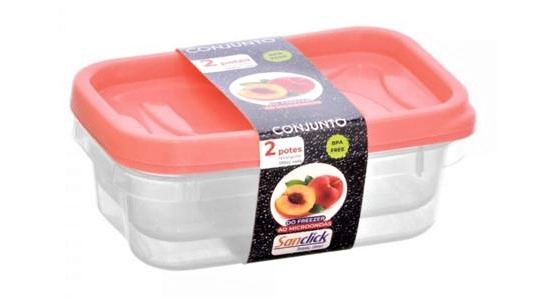 Pote Santana Sanclick 2x300ml Graduado Retangular