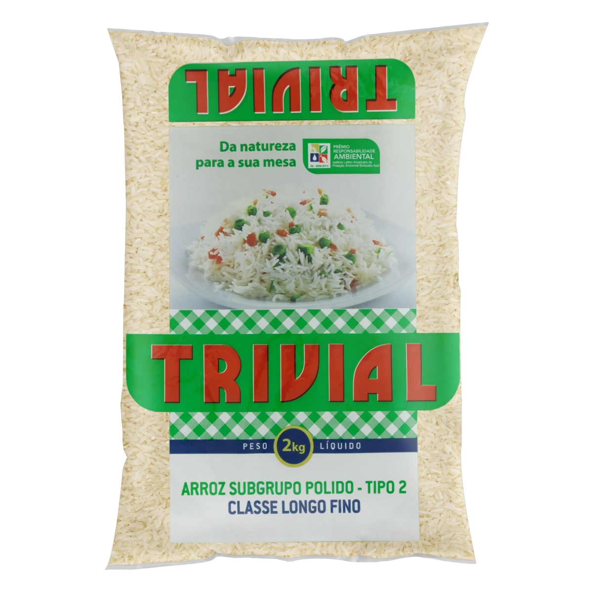 Arroz Polido Tipo 2 Trivial Pacote 2kg