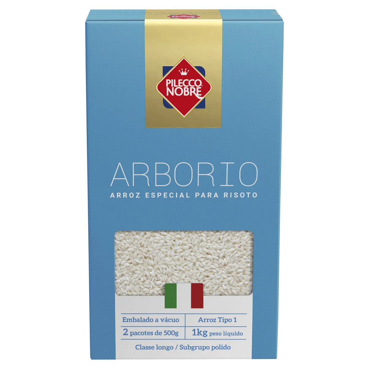 Arroz Arbório Tipo 1 Pilecco Nobre Caixa 1kg 2 Unidades