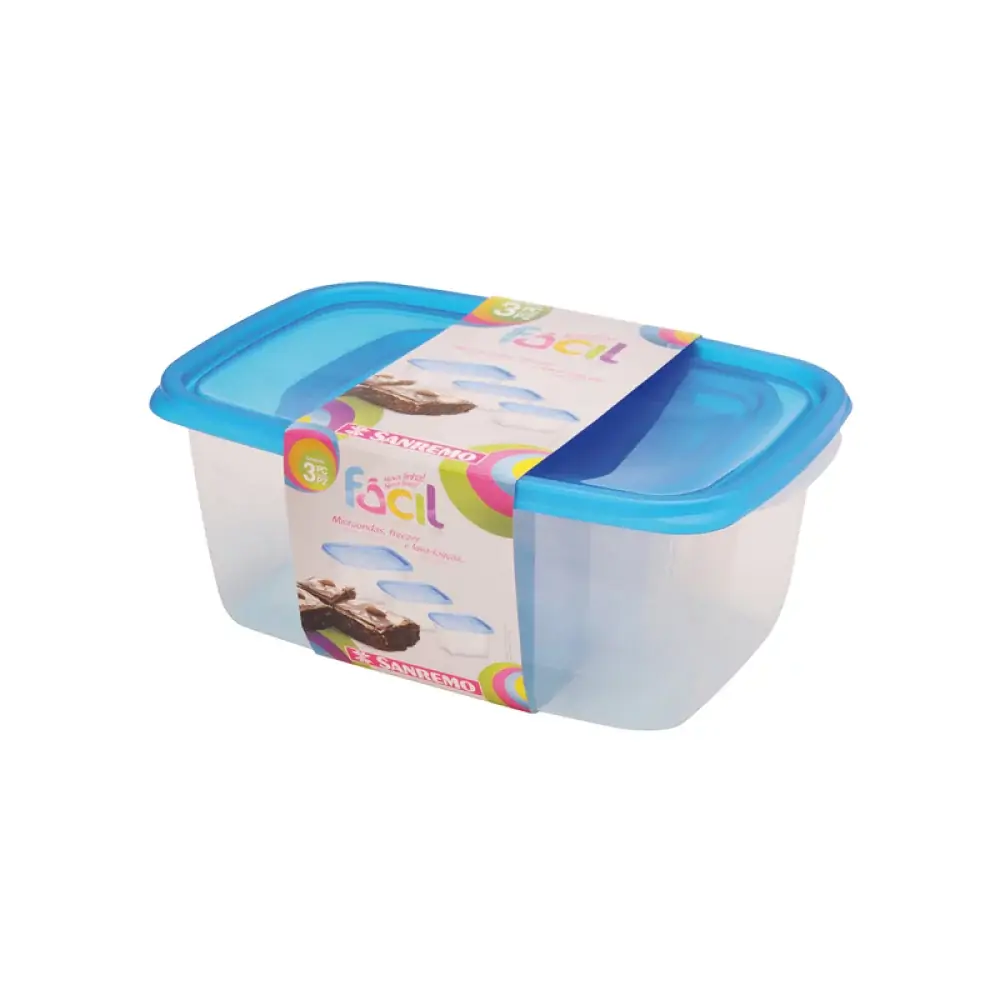 Conjunto Pote Retangular 3pcs Ref/1695 Sanrem
