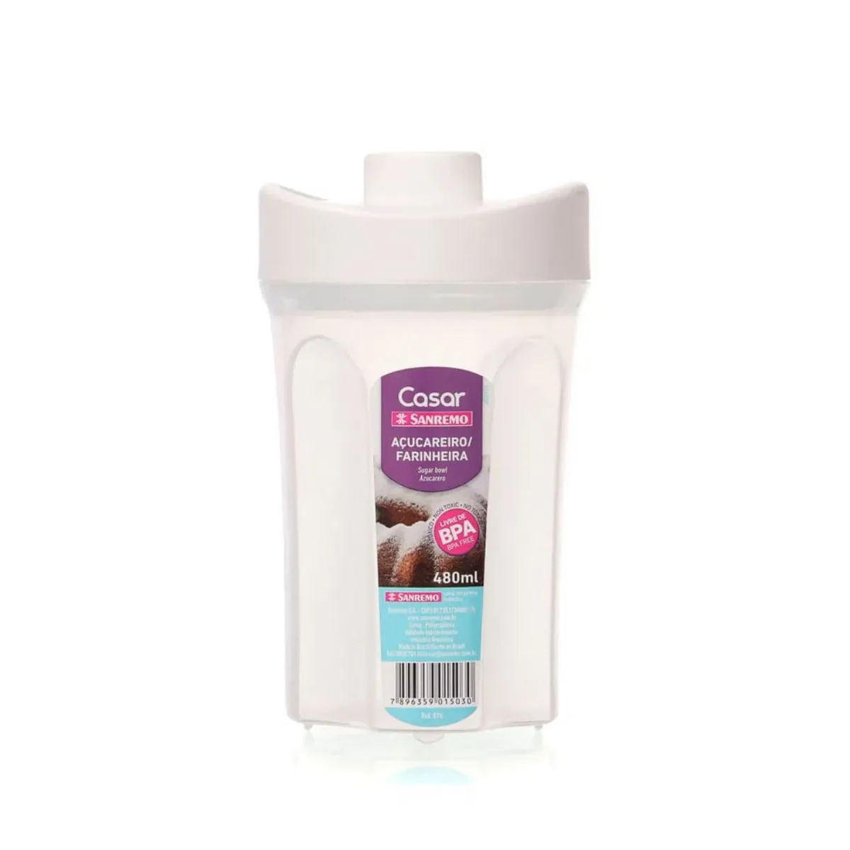 Farinheiro de Plástico Sanremo Branco 480 ml