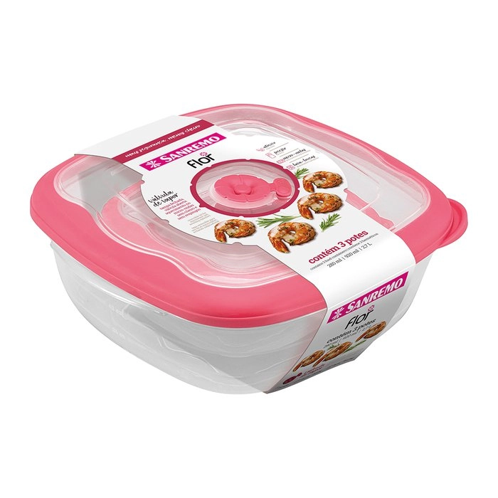 Sanremo Conjunto Potes Quad Flor C/3 Pcs