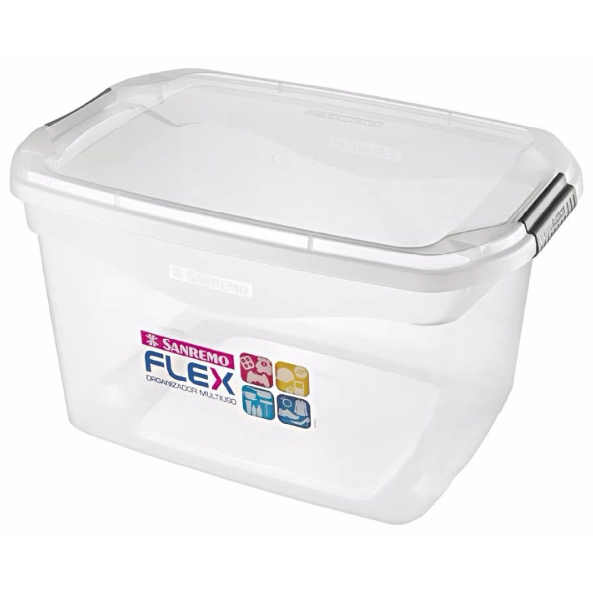 Caixa Organizadora SANREMO Flex Cristal Média 29L