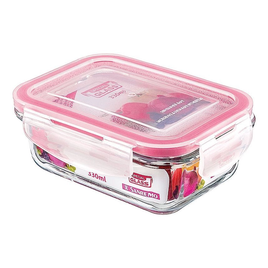 Pote De Vidro Retangular Hermético Sanremo