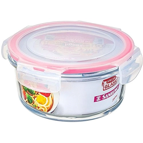 Pote Redondo de Vidro Tampa Hermética Com Travas 580ml Sanremo