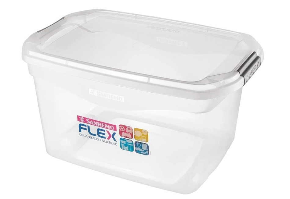 Caixa Organizadora Multiuso Flex 29 Litros Transparente