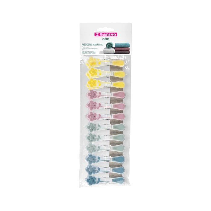 Prendedor Roupa Sanremo Plast Flores Color