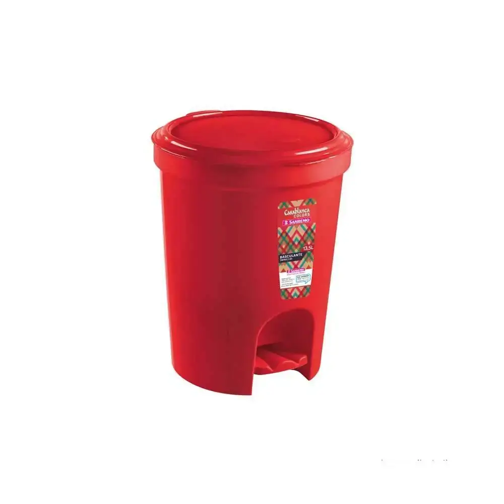 Lixeira Sanremo C/pedal 13,5lts Vermelha