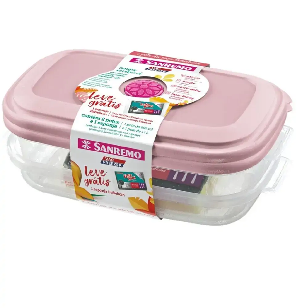 Conj. 2 Potes Retang. Sanremo Gratis Esponja