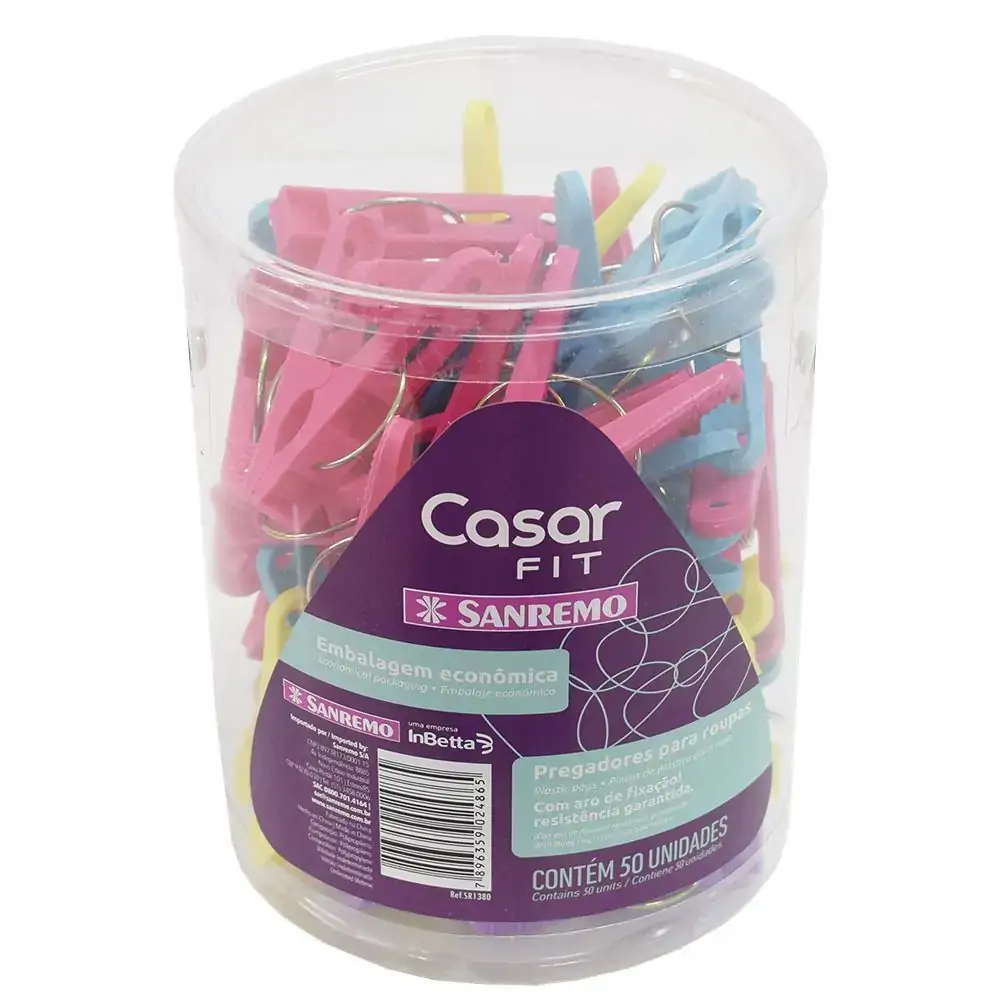 Pregador Roupas Plastico Sanremo 50 Un