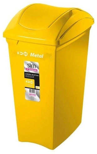 Lixeira Sanremo Seletiva Amarela Plastico 40l