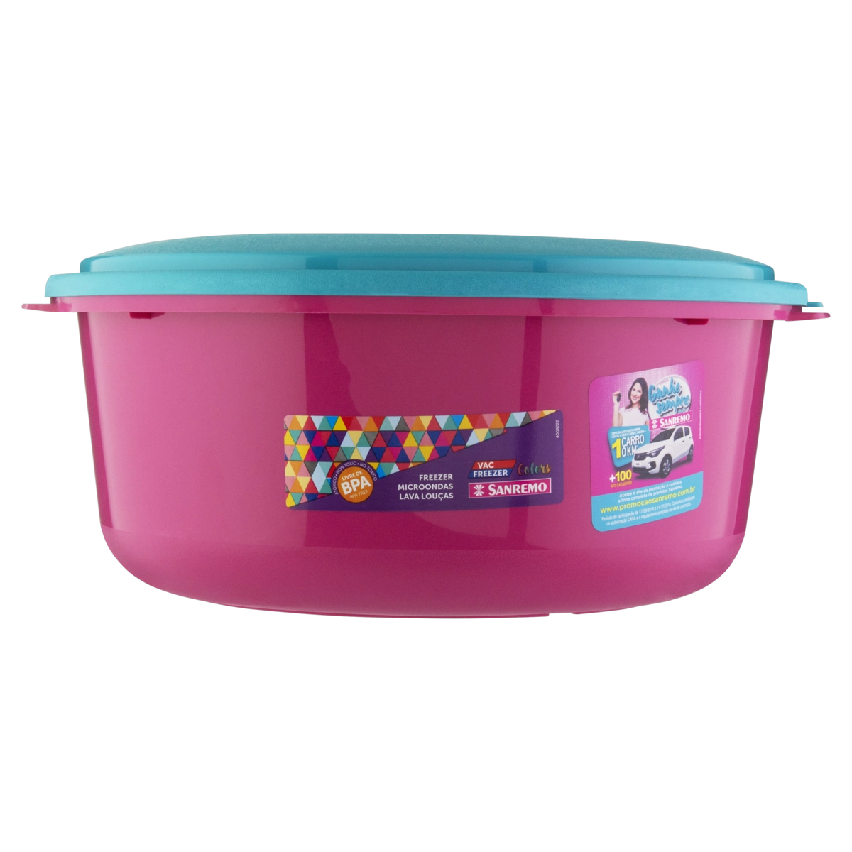 Pote Plástico Rosa Redondo 4,5l Sanremo Vac Freezer