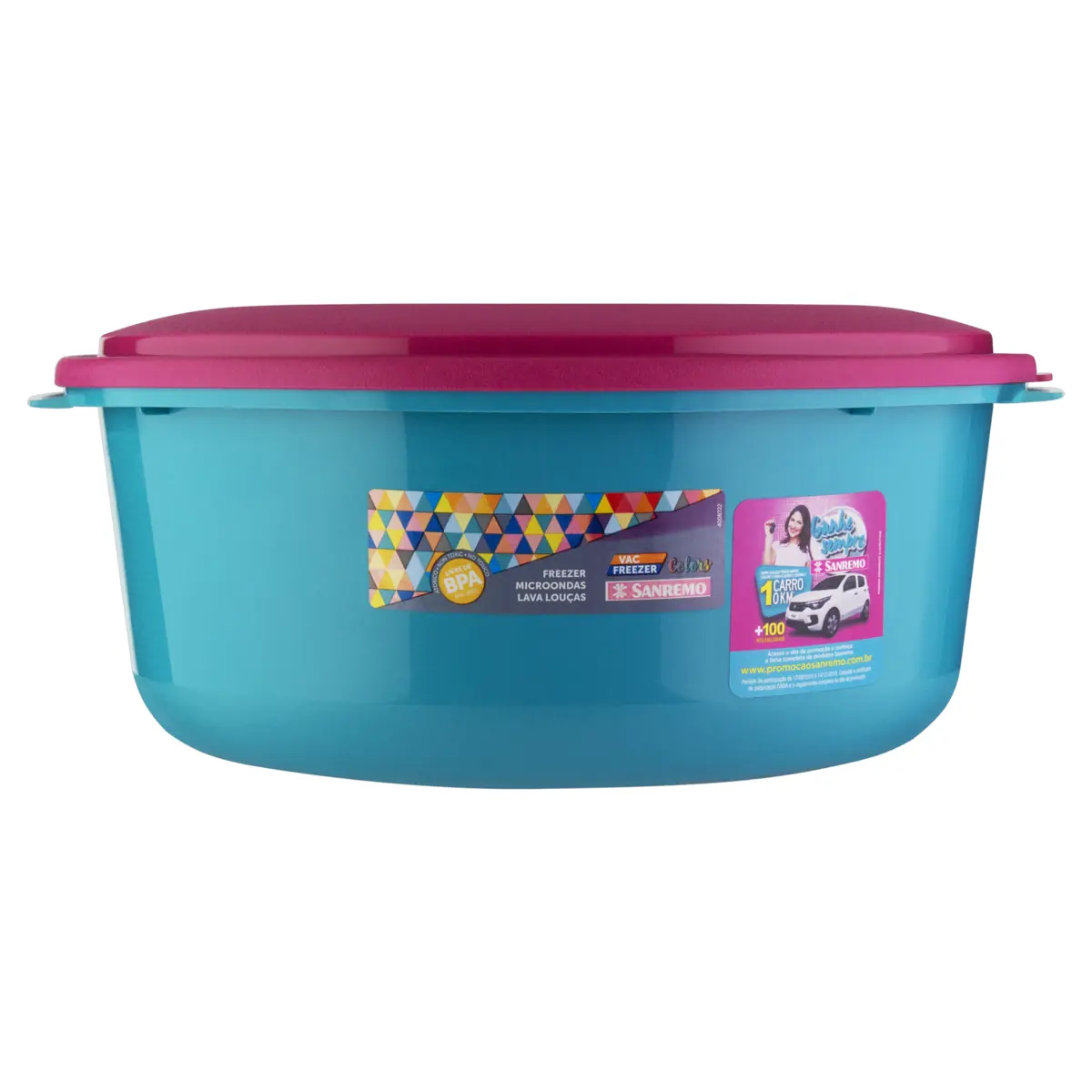 Pote Plástico Azul Redondo 4,5l Sanremo Vac Freezer